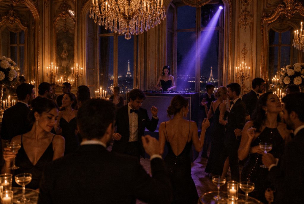 A private party in a gilded Paris salon