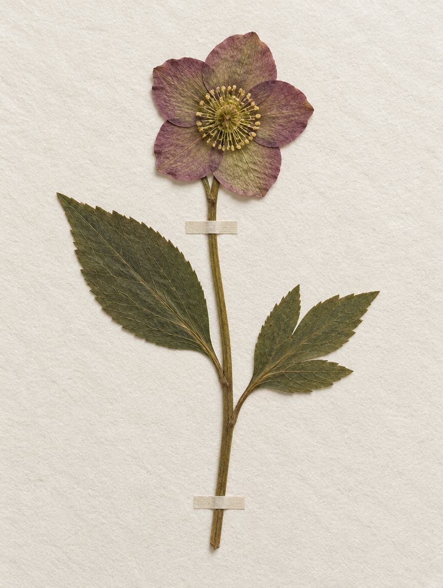 Pressed hellebore specimen